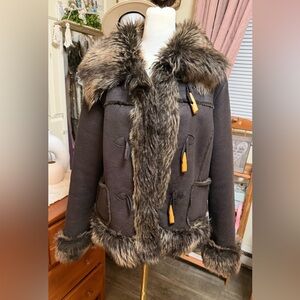 Vintage New York Classics Brown Faux Fur Coat
